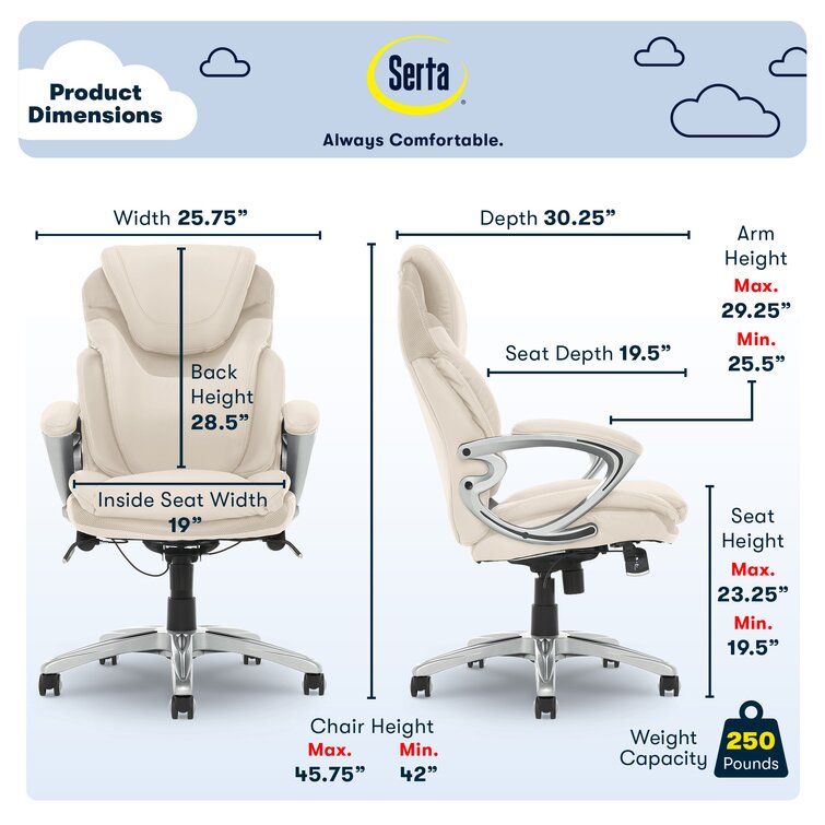 Air lumbar manager online chair serta